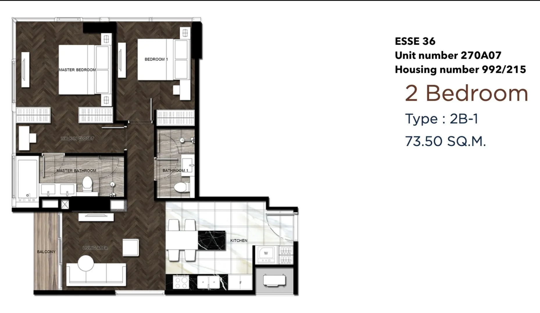 2 Bedrooms Unit at The Esse Sukhumvit 36